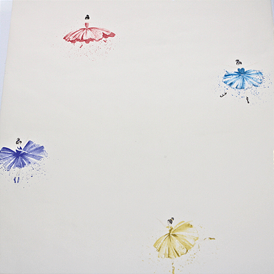 Papel de Parede Infantil Bailarina Colorido Rolo com 10 Metros