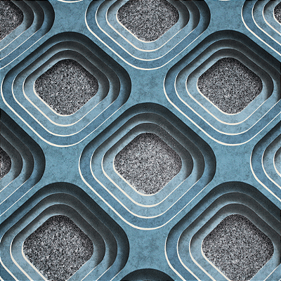 Papel de Parede Geométrico 3D Tons de Azul Rolo com 10 Metros