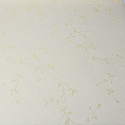 Papel de Parede Folhagens Tom de Palha Rolo com 10 Metros