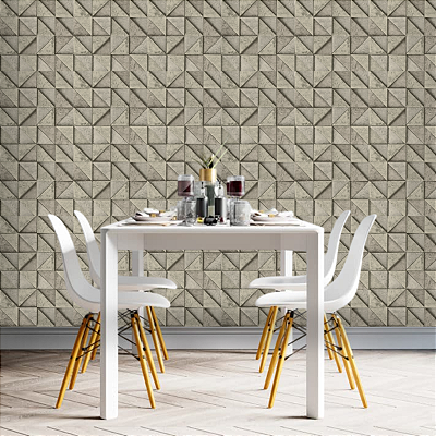 Papel de Parede Geométrico 3D Tons Terrosos Rolo com 10 Metros