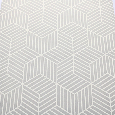 Papel de Parede Geométrico Tom de Crômio Rolo com 10 Metros