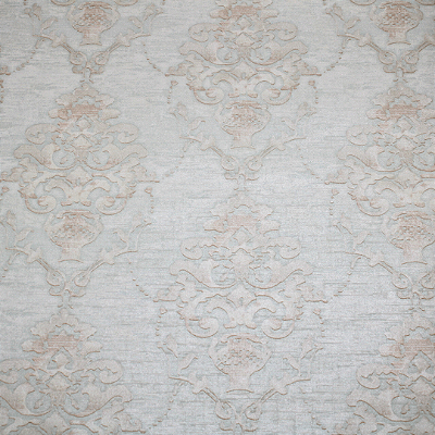 Papel de Parede Arabesco Tons de Azul e Bege Claro Rolo com 10 Metros