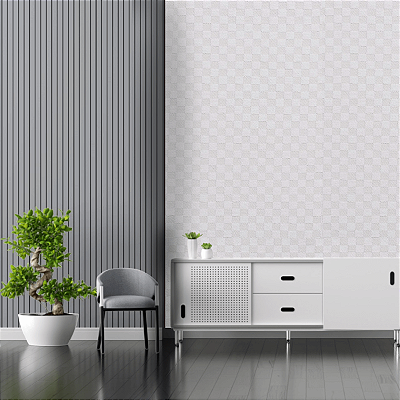 Papel de Parede Xadrez em Tom de Bege Rolo com 10 Metros