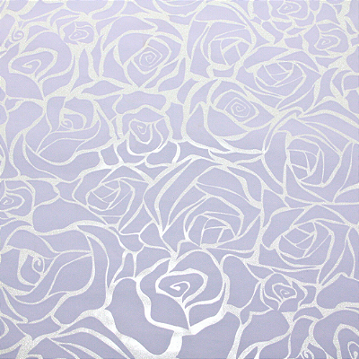 Papel de Parede Floral Tom de Lilás com Brilho Rolo com 10 Metros
