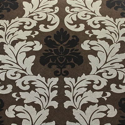 Papel de Parede Arabesco Marrom e Dourado Rolo com 10 Metros