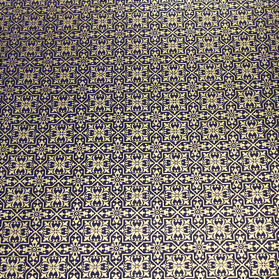 Papel de Parede Geométrico Tons de Azul e Dourado Rolo com 10 Metros