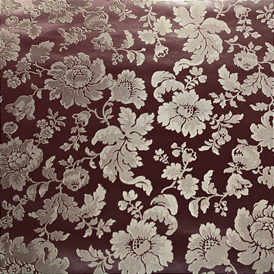 Papel de Parede Floral Vermelho Bordô com Dourado Rolo com 10 Metros