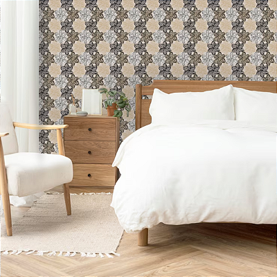 Papel de Parede Floral em Tons Terrosos Rolo com 10 Metros