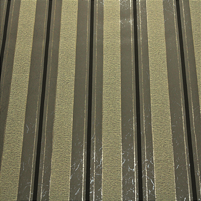 Papel de Parede Listrado em Tons de Dourado Rolo com 10 Metros