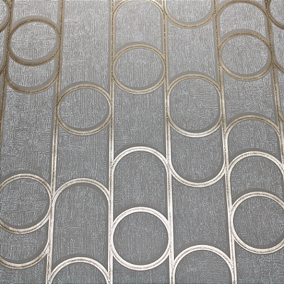 Papel de Parede Geométrico Cinza e Dourado Rolo com 10 Metros