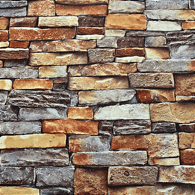 Papel de Parede Pedras em Tons de Vermelho Rolo com 10 Metros