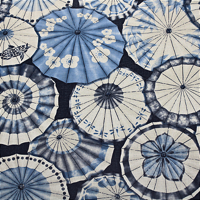 Papel de Parede Guarda-chuva em Tom de Azul Rolo com 10 Metros