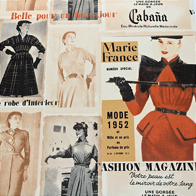 Papel de Parede Revista Moda Tom de Bege Rolo com 10 Metros