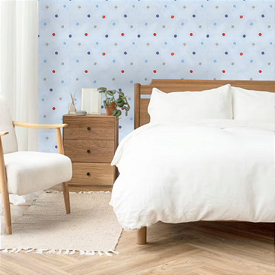 Papel de Parede Infantil em Tom de Azul Bebê Rolo com 10 Metros