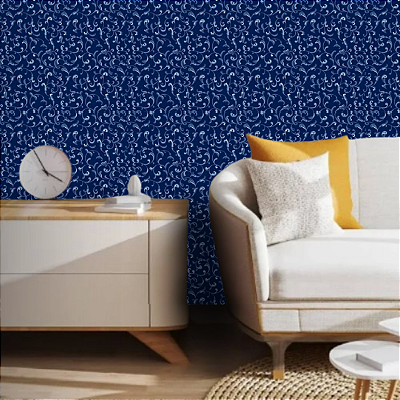 Papel de Parede Texturizado Tom de Azul Escuro Rolo com 10 Metros