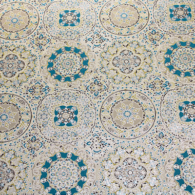 Papel de Parede Mandala Tons de Dourado e Azul Rolo com 10 Metros