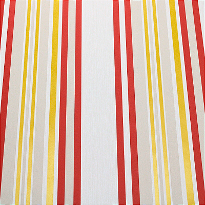 Papel de Parede Listrado Tons Vermelho e Amarelo Rolo com 10 Metros