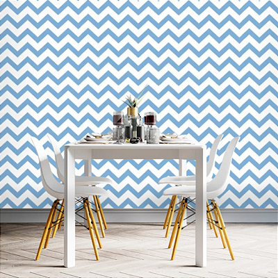 Papel de Parede Importado Texturizado Macio Azul e Branco 10 Metros