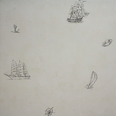 Papel de Parede Importado Navio Bege 10 Metros