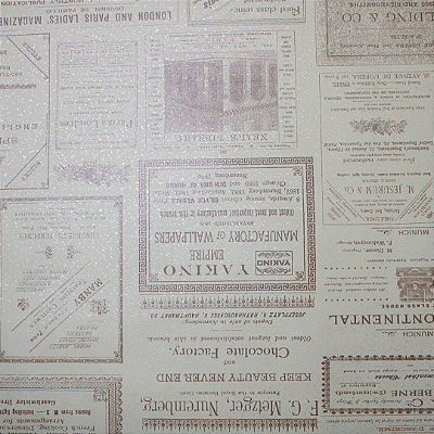 Papel de Parede Importado Efeito Jornal Bege 10 Metros