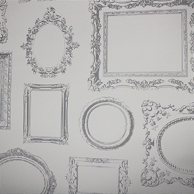 Papel de Parede Importado Quadros Prateados 10 Metros