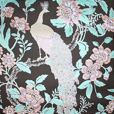 Papel de Parede Importado Texturizado Pavão com 10 Metros