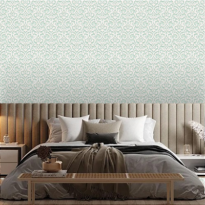 Papel de Parede Floral Verde 10 Metros