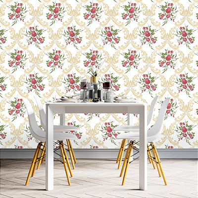 Papel Adesivo Floral Rosas 5 Metros