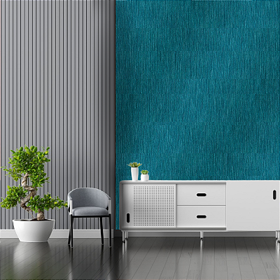 Papel de Parede Listrado Azul 10 Metros