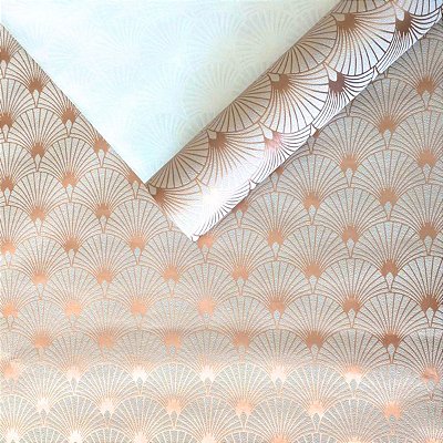 Papel de Parede Rose Gold Art Déco Com Textura Importado 10M