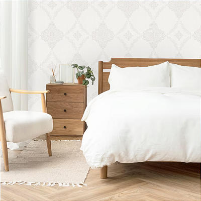 Papel de Parede Arabesco tom Creme 10 Metros