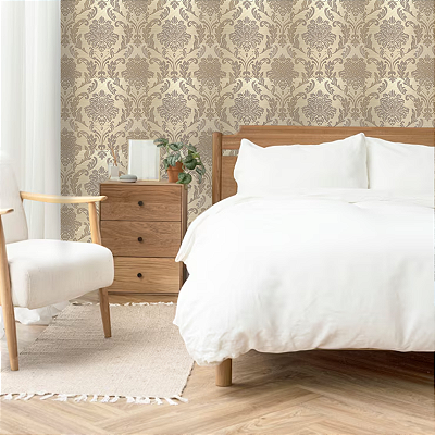 Papel de Parede Arabesco Dourado 10 Metros