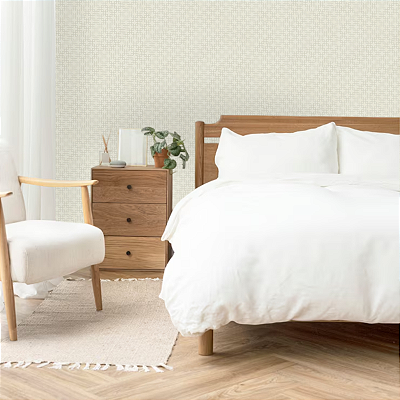 Papel de Parede Tom Creme Geométrico 10 Metros