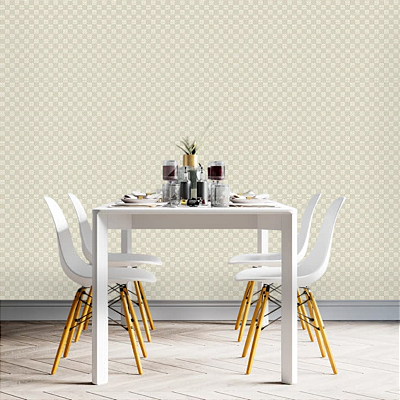 Papel de Parede Quadriculado OffWhite 10 Metros