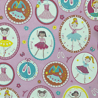 Papel de Parede Bailarina Rosa 10 Metros