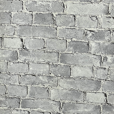 Papel de Parede Tijolinho Cinza 10 Metros