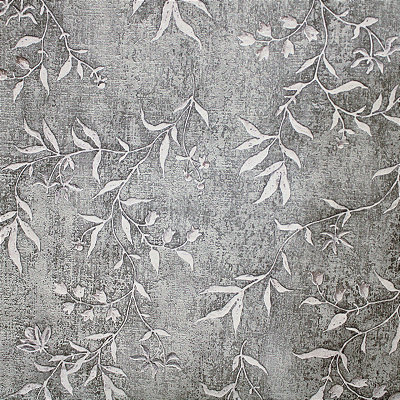 Papel de Parede Folhagens Cinza 10 Metros