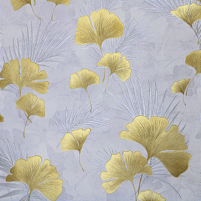 Papel de Parede Folhagem tom de Ouro 10 Metros