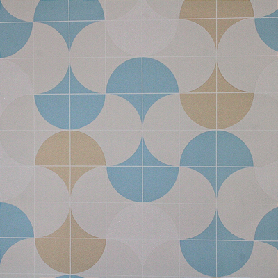 Papel de Parede Geométrico tom Azul e Laranja 10 Metros