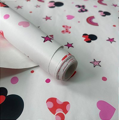 Papel de Parede Minnie Poa Rosa Importado, Vinilico , Lavavel 10 Metros