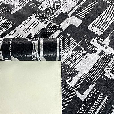 Papel de Parede City tons Escuros Importado Luxo 15 Metros Lavável Linha Coreana