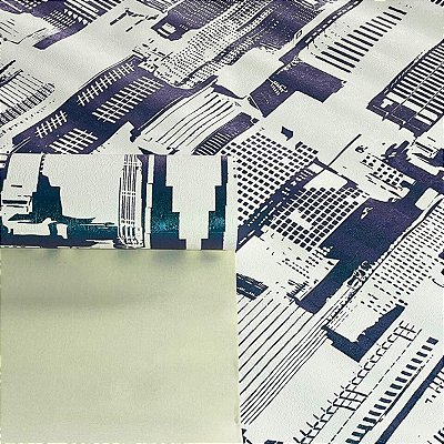 Papel de Parede City Azul Holográfico Luxo 15 Metros Lavável Linha Coreana