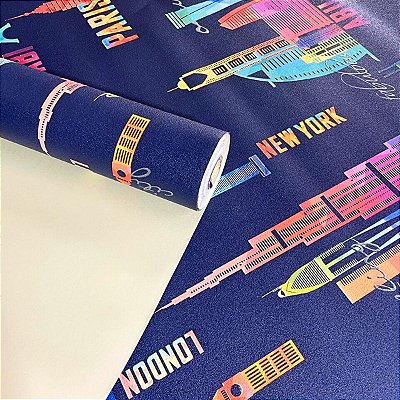 Papel de Parede City Importado Luxo 15 Metros Linha Coreana