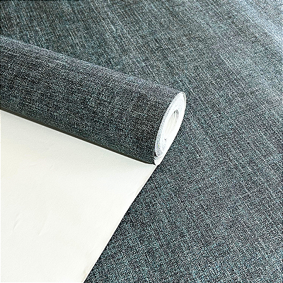 Papel de Parede Linho Azul Petroleo Importado Luxo 15 Metros Lavável para Residencial e Comercial