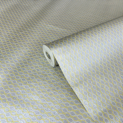 Papel de Parede Geométrico fundo Aço Escovado Importado Luxo 15 Metros Lavável para Residencial e Comercial