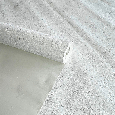 Papel de Parede Efeito Grafiato Branco Importado Luxo 15 Metros Lavável para Residencial e Comercial