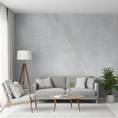 Papel De Parede Adesivo Mármore Cinza Brilhante Importado Vinílico Impermeável 2MX60CM