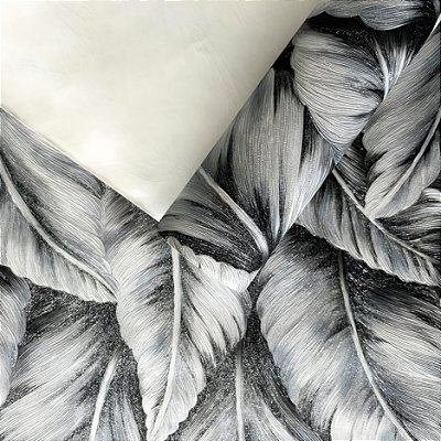 Papel de Parede Folhagem Crômio com Brilho Rolo com 10 Metros