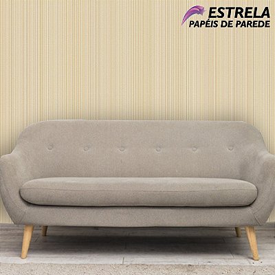 Papel de Parede Vinílico - EPP III - Listrado - marfim e amarelo