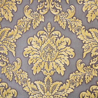 Papel de Parede Floral em Tons de Dourado Rolo com 10 Metros